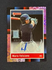 2022 Panini Donruss Mario Feliciano Pink Fireworks 1988 Retro Auto /199 #R88S-MF
