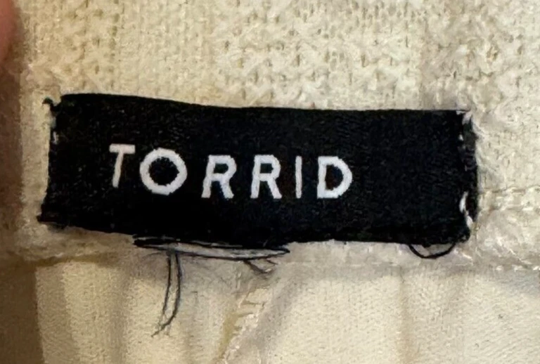 Falda de mujer tórrida de encaje línea transparente bordada cintura elástica marfil grande Foto 4 de 4