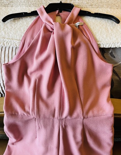 Julia Jordan Halter Wide Leg Pocket Jumpsuit Dusty Rose, Size 6, NWO Tags - Picture 3 of 7