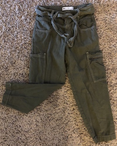 ZARA GIRLS Paperbag Waist Olive Green 