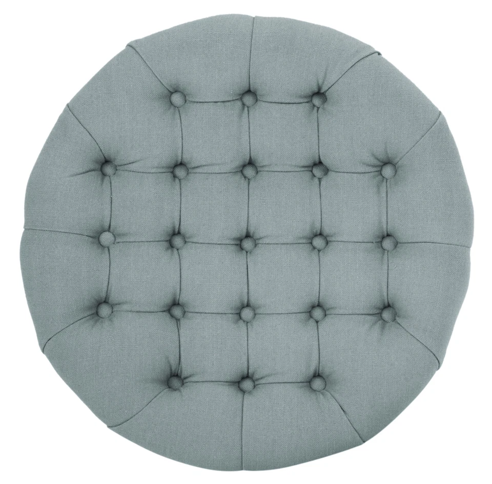 Cabeza de clavo plateada otomana SAFAVIEH Vanessa | azul cielo | Foto 2 de 4