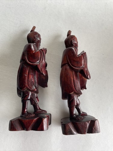 Asian Wiseman Wood Statues - Picture 5 of 7