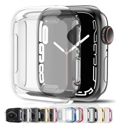 For Apple Watch Series 10 9 8 7 6 Ultra SE Screen Protector Full Cover Soft Case