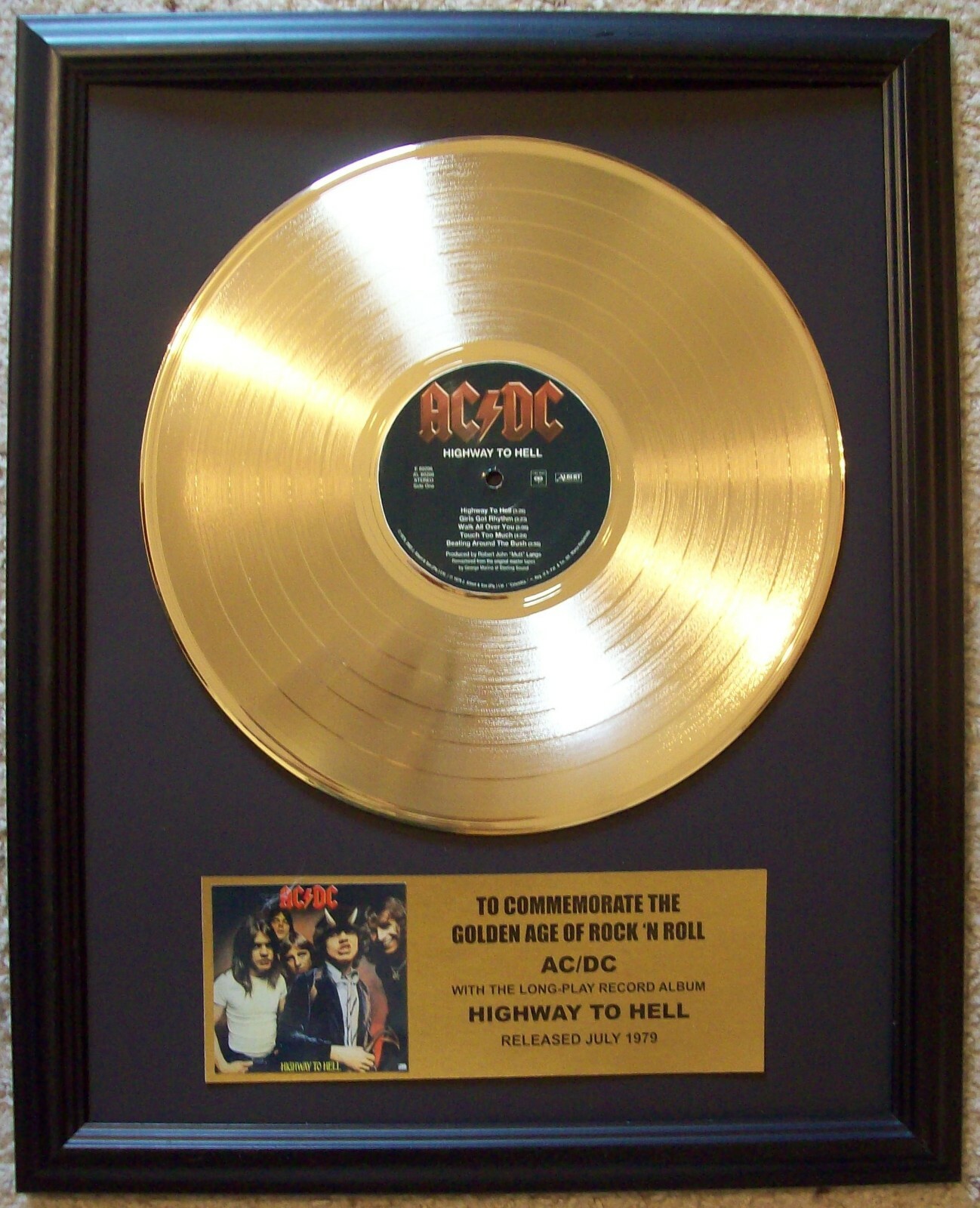 AC/DC HIGHWAY TO HELL Gold LP Record +Mini Album Disc Not a Award