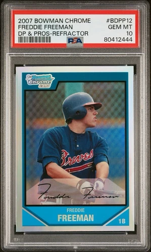 2007 Bowman Chrome Freddie Freeman Refractor 1st Bowman PSA 10 GEM MIN LOW POP