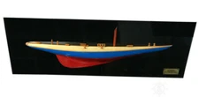 1930 Rainbow J-Class Half Hull Wood Model 35.5" America's Cup Yacht Wall Decor