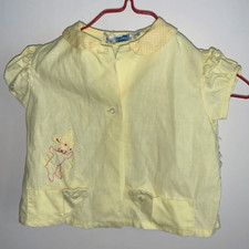 Vtg yellow little girl short sleeved shirt