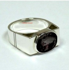 Natural Smoky Quartz Gemstone With 925 Sterling Silver Ring For Men's 600