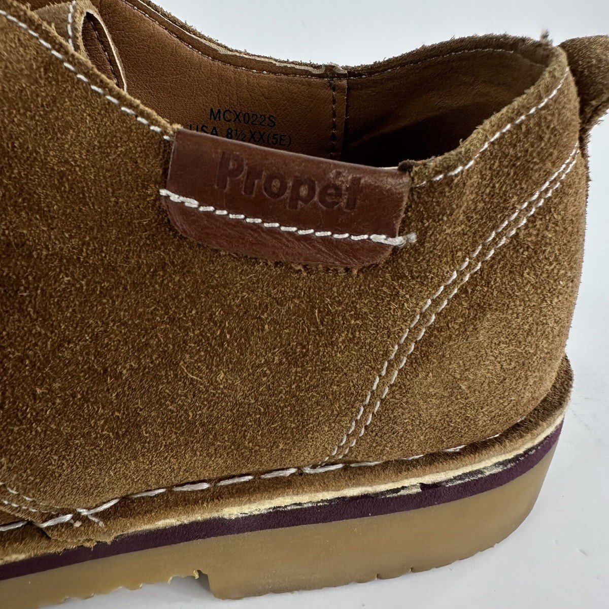 Propet Mens Finn Suede Oxford Shoes Tan 8.5 XX Wide (5E) | eBay display picture 1