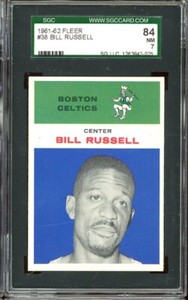 1961 Fleer Basketball #38 Bill Russell SGC 7
