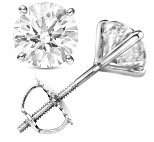 Pendientes de joyería con diamantes naturales de platino