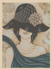 Art Deco Lady in Black Counted Cross Stitch Chart No.1-192L