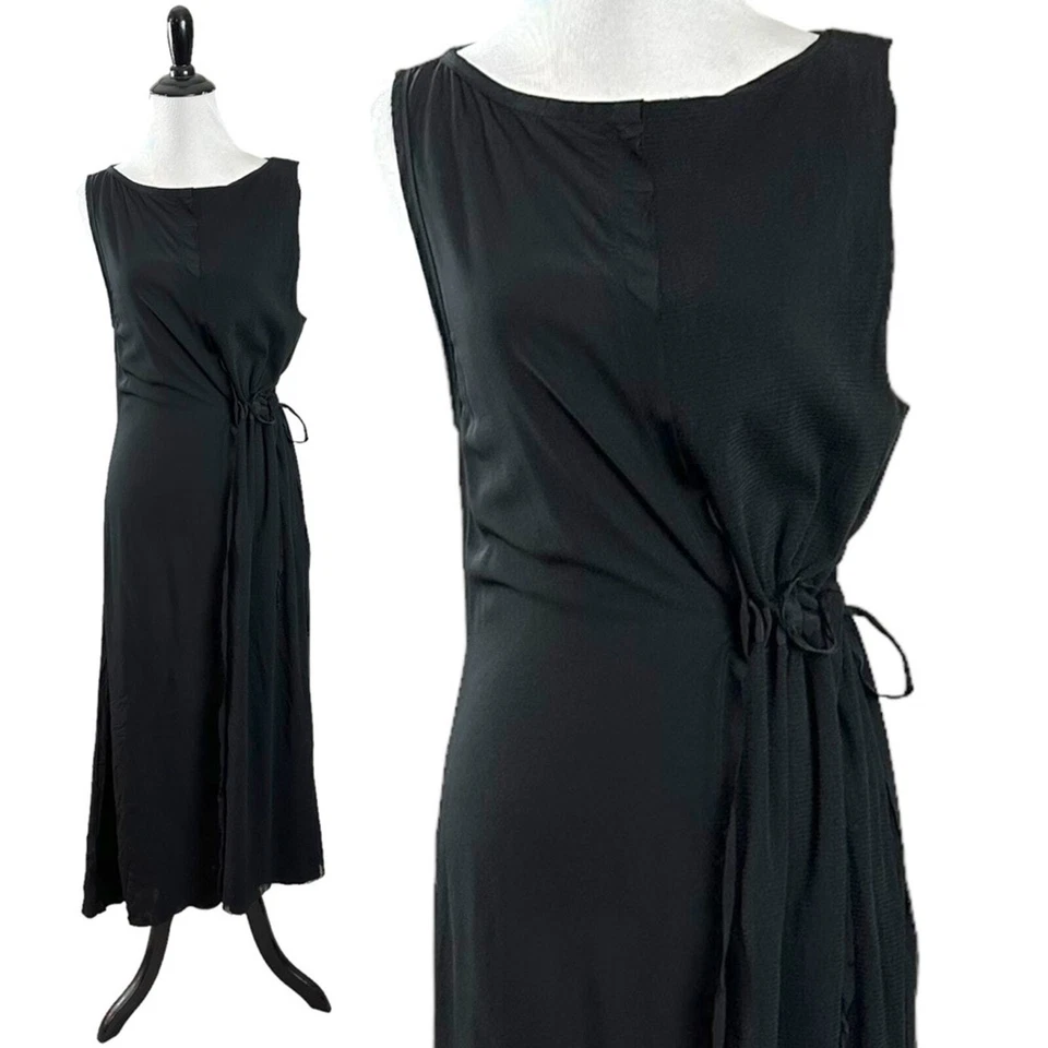 Maxi Vestido Diesel Subversivo Negro Cintura Media Cintura Grunge Malla Gótica Y2K Foto 2 de 4