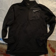 Nike Dri-Fit Running Pullover Zip Up M Black Long Sleeve