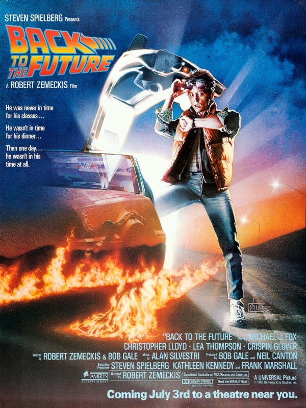 1985 Back to the Future Vintage Movie Poster Print 36x27 STYLE B