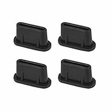 Soft USB C Dust Plug 4PCS, Phone Charging Port Protector Cover Black