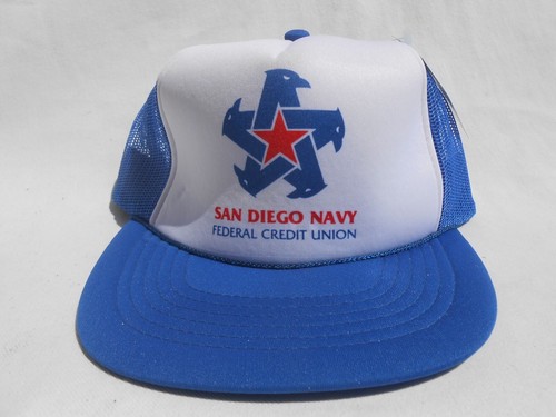 Vintage 80's Radio Kap Snapback Trucker Hat San Diego Federal Credit Union Eagle