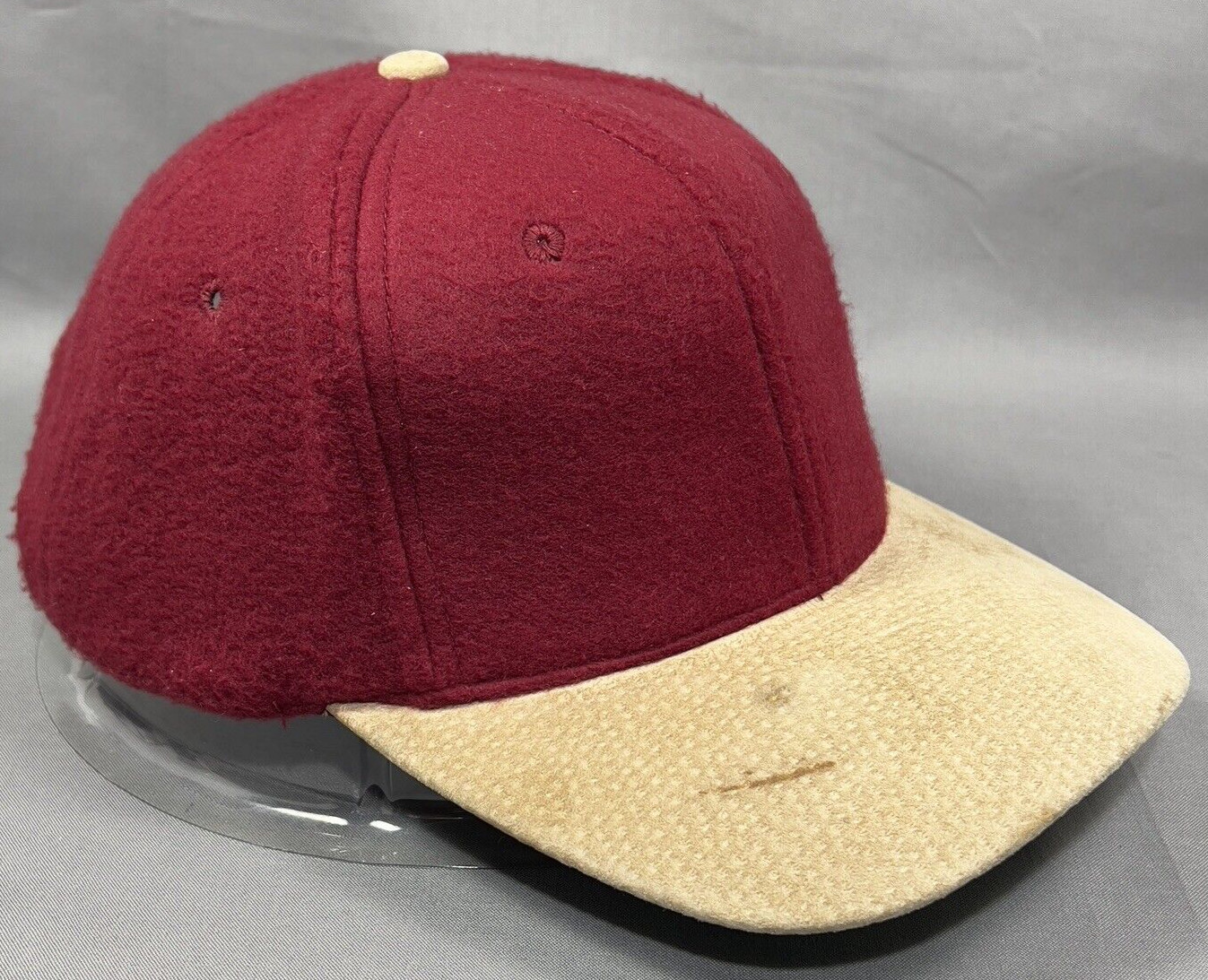 Vtg KC Cap Blank Plain Solid Strap Back Hat Burgu… - image 6