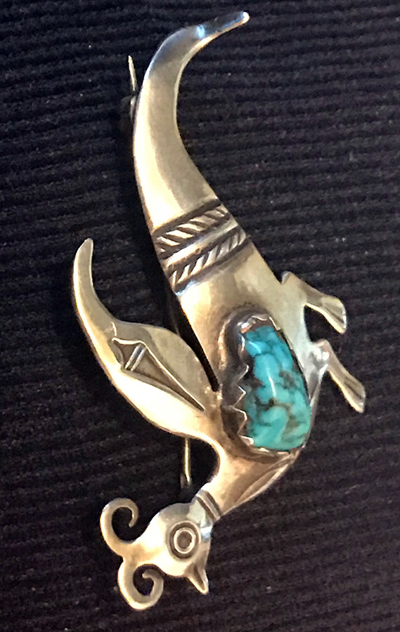 Kewa SD Pueblo Vidal Aragon, Signed Gamble's Quail Pin Lone Kewa SD Pueblo Vidal Aragon, Signed Gamble's Quail Pin Lone
