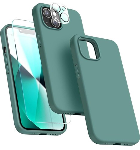 Dssairo Designed for iPhone 13 Case, with 2 Pack Screen Protector Midnight Green