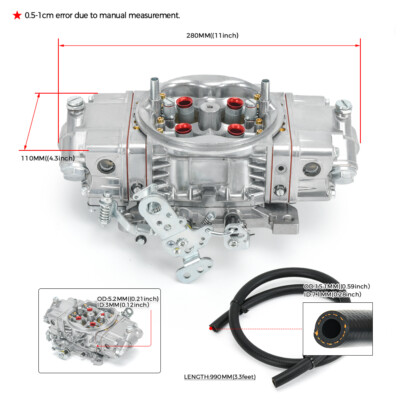4 Barrel 850 CFM For Holley Brawler Carburetor Double Pumper