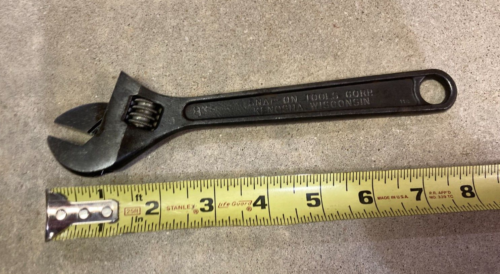 Blue Point Snap-on 8 inch Adjustable Wrench Vintage Industrial Finish Alloy - Picture 1 of 18