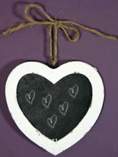 Heart Blackboard Medium. Hanging Message Chalk Board. Shabby Chic