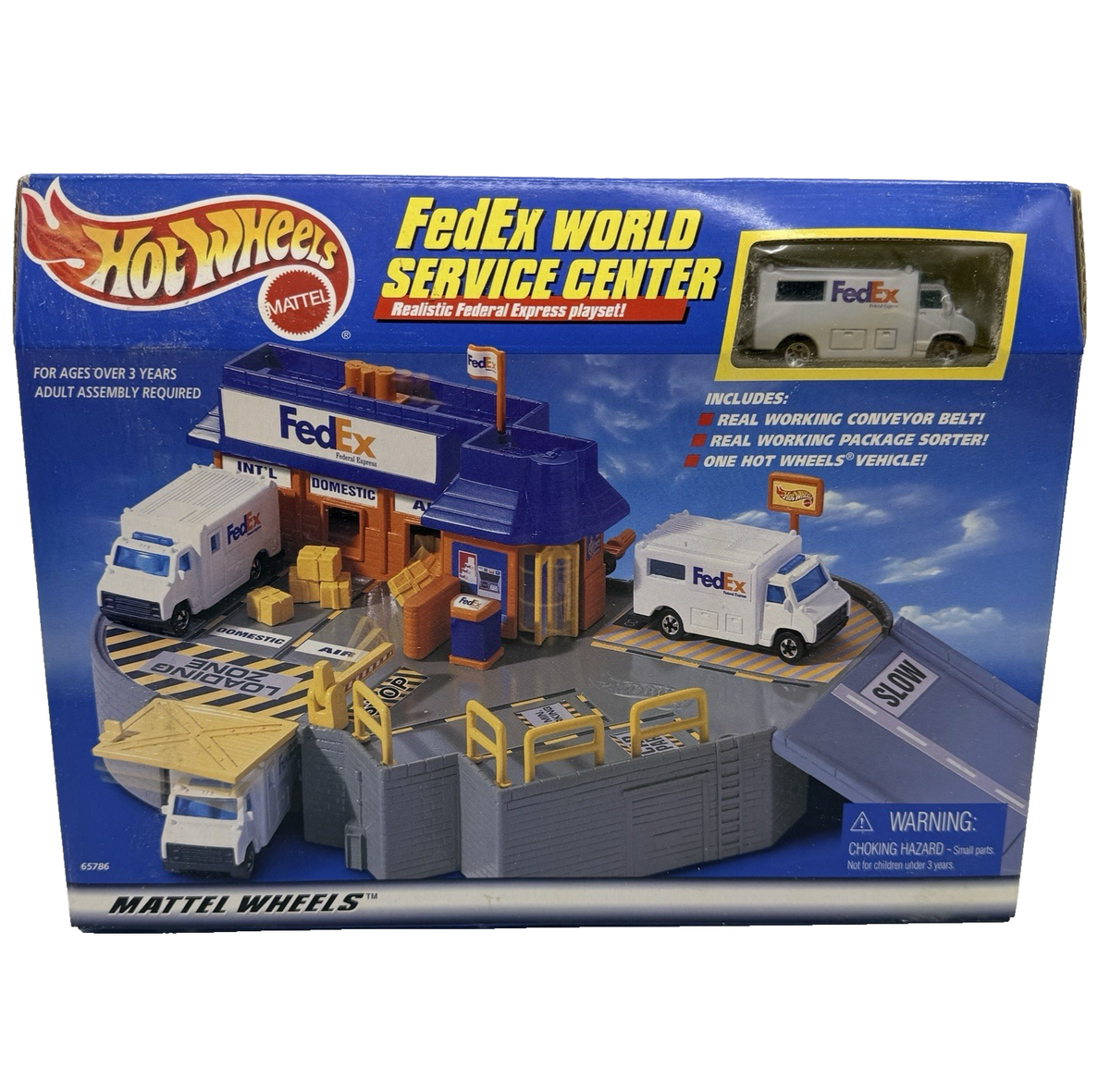 Hot Wheels FedEx World Service Center Playset Realistic Federal
