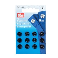 Prym AnnäH-DruckknöPfe 9 Mm Schwarz 12 StüCk