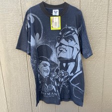 Vintage Batman Returns AOP Tee Size Large All Over Print With Tags READ