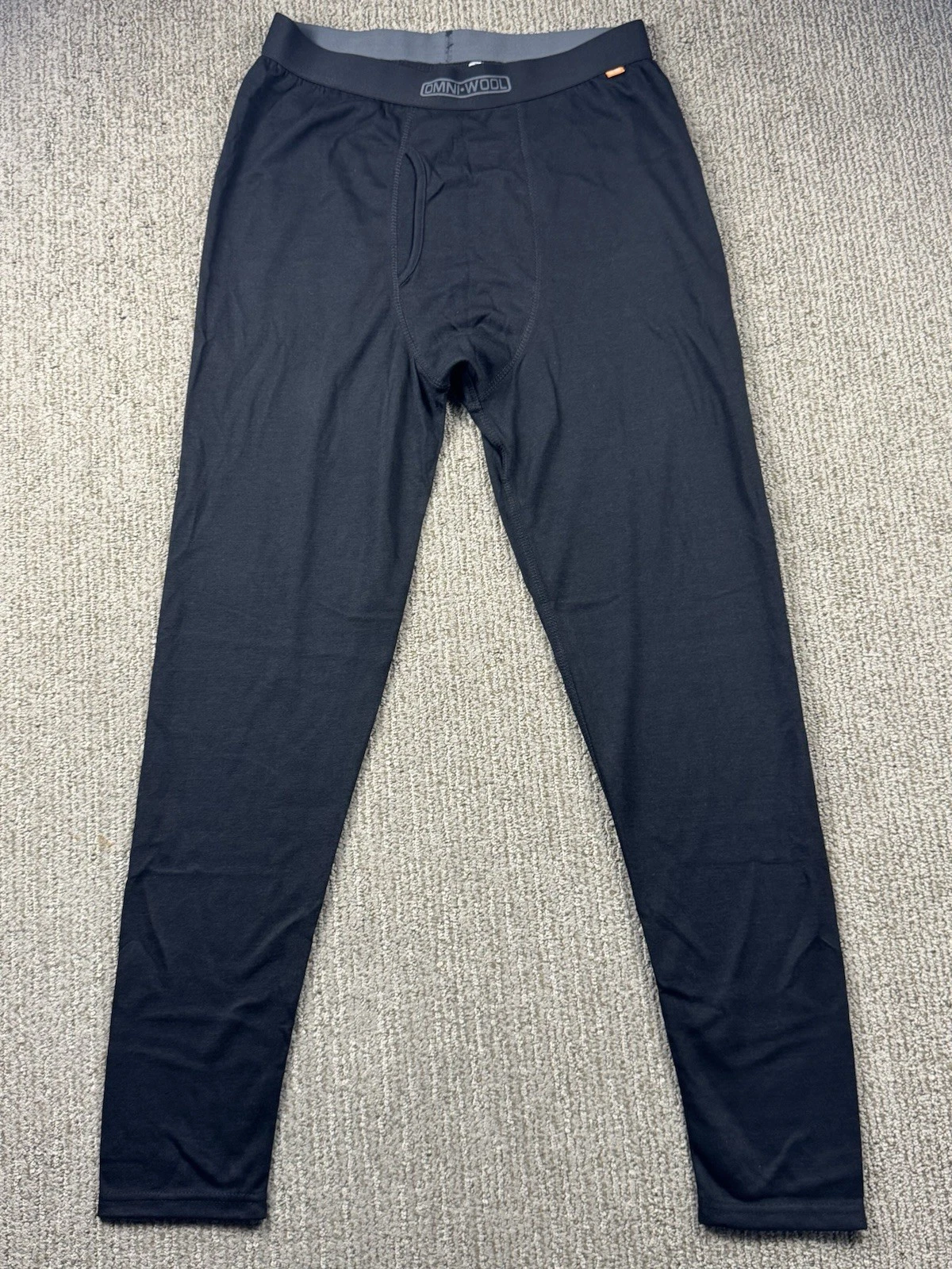 Omni Wool Mens L Wool Blend Base Layer Thermal Botton Pants Black
