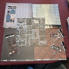 Harley Davidson Scrapbook 12x12 5 Sheets Paper And 4 Sticker Packs New