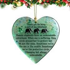 Heartfelt Elephant Sisterhood Keepsake, Christmas Sisterhood Ornament Acrylic