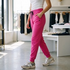 PopFit Womens XS Pink Jogger Leggings NWT High Rise Pockets Stretch Pants