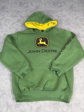 John Deere Kids Hoodie Size 7 Green Pullover Sweatshirt Logo Youth Farm Tractor