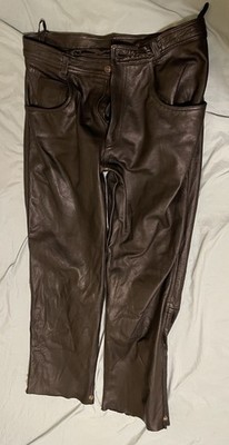 XElement Heavy-weight Leather Motorcycle Men's Pants Size 34 Waist
