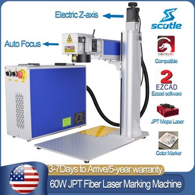 Scotle 60W JPT Mopa M7 Auto Focus Portable Fiber Laser Marking Machine Engraving