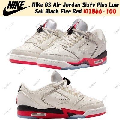 Nike GS Air Jordan Sixty Plus Low Sail Black Fire Red IO1866-100 Größe 3,5Y-7Y