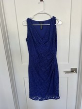 Chaps Royal Blue Lace V‑Neck Midi Dress size 6