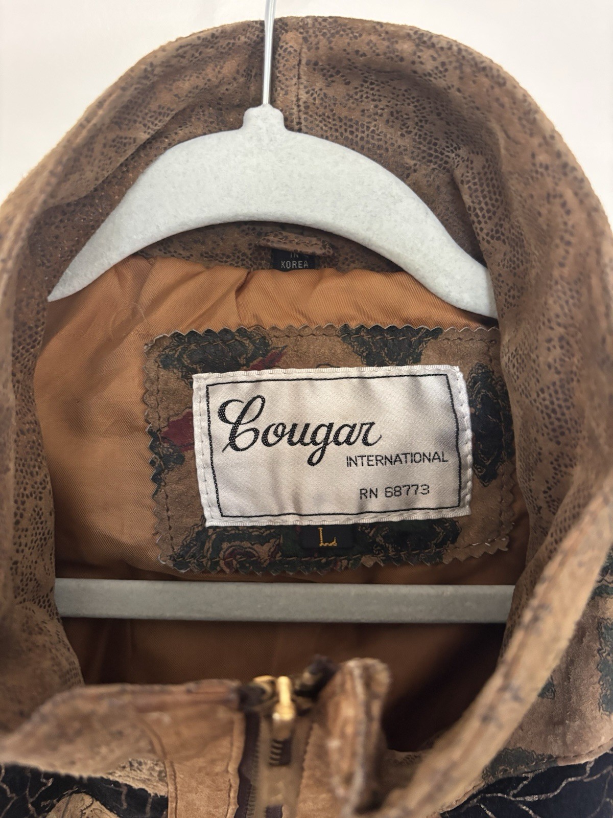 Vintage Patchwork Cougar Leather Jacket Women's S… - image 5