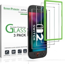 3pc amFilm Tempered Glass Screen Protector Compatible with Nintendo Switch 2 7.9