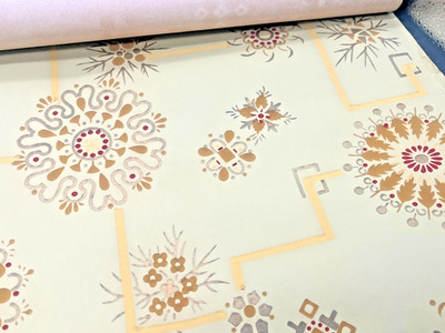 vintage wall paper wallpaper art deco 1940s 30s geometric paper decor antique