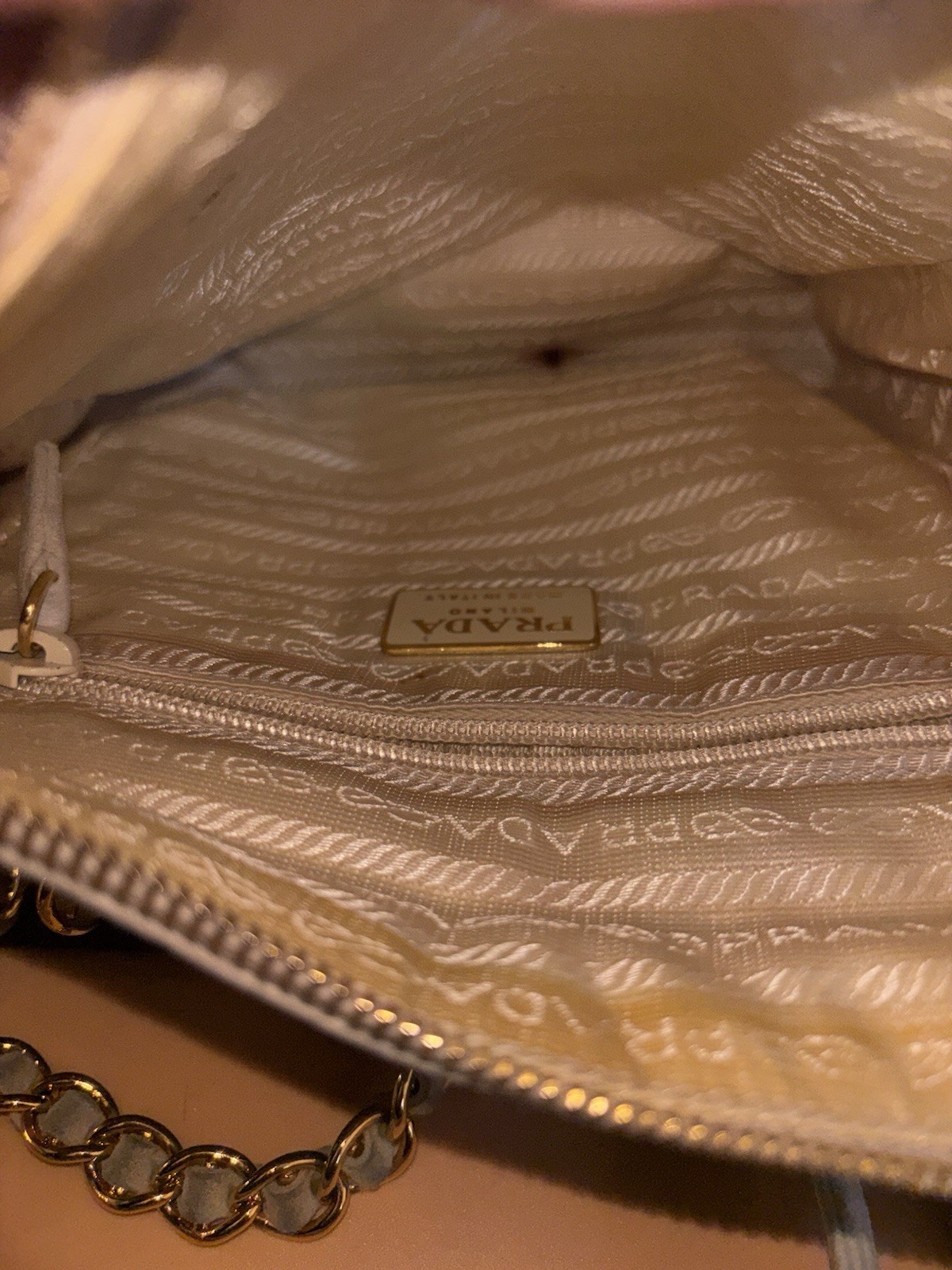 Vintage  PRADA BEIGE SUEDE SMALL Chain SHOULDER BAG handbag thumbnail 17