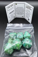 Chessex 38030 Hidden Wonders Lustrous Labradorite white Polyhedral 7 Dice Set UC