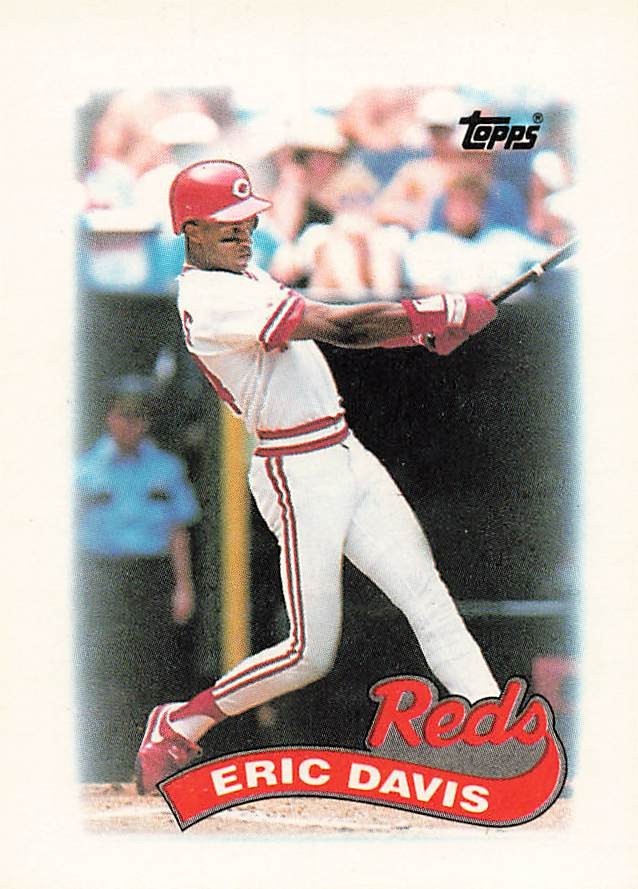 ERIC DAVIS 1989 TOPPS MAJOR LEAGUE LEADERS MINI BASEBALL #8