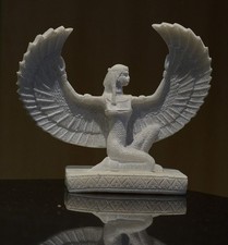 Ancient Egyptian Goddess Isis Winged Statue Stone Sculpture of Healing and Magic