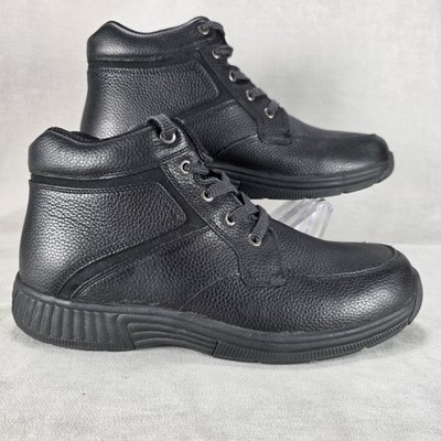 Priority Shoes Mens Size 10 Black Leather Upper Comfort Orthopedic Walking Boots