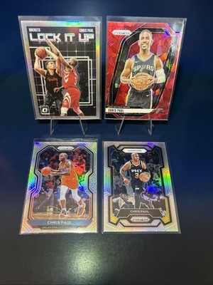 Chris Paul 4 Card Color Lot, 3x Silver Holo, Thunder, Rockets, Suns, Spurs