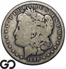 1888-O Morgan Silver Dollar Coin w/ "Hot Lips", New Orleans Issue