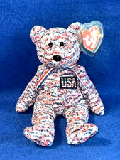 TY BEANIE BABY++USA++Teddy (America, Frottee)++2001++RAR++unbespielt